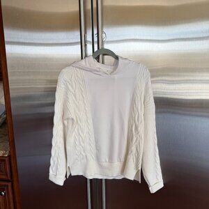 LOFT LOU&GREY WHITE HOODIE SWEATER, SIZE SMALL